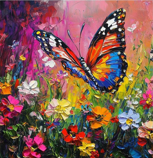 Paint by Numbers Kit Flower and Butterfly
