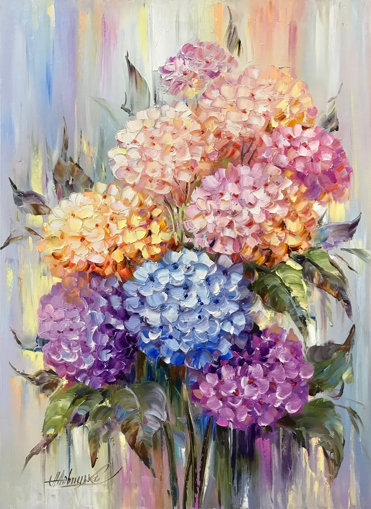 Paint by Numbers Kit Abstract Colored Flowers
