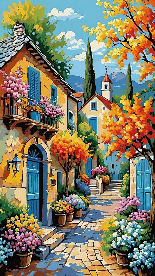 Paint by Numbers Kit Beautiful Streetscape