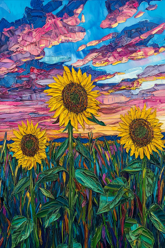 Paint by Numbers Kit Abstract Sunflowers