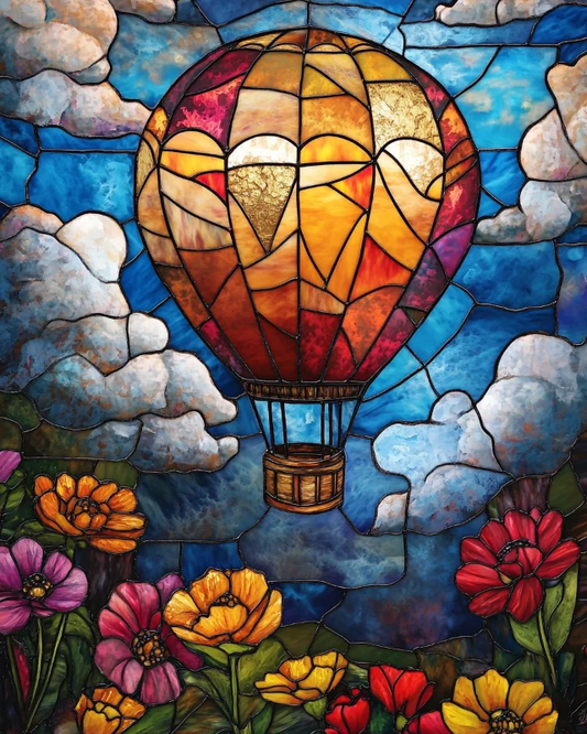 Paint by Numbers Kits Stained Glass Style Hot Air Balloon