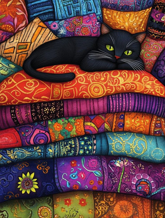 Paint by Numbers Kits Cat Lying On The Quilt