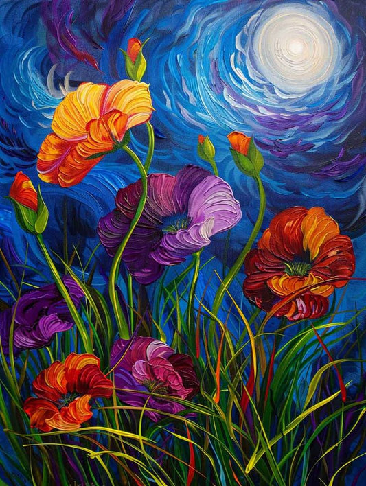 Paint by Numbers Kits Abstract Colored Flowers