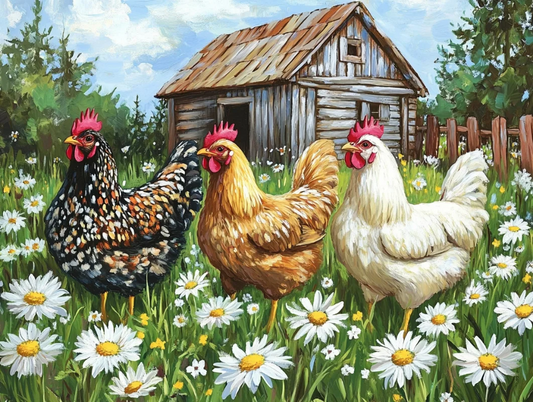 Paint by Numbers Kits Three Chickens
