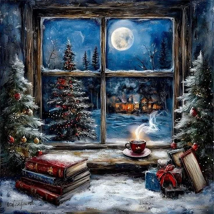 Paint by Numbers Kit Snowy Night