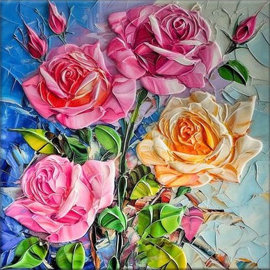 Paint by Numbers Kit 3D Flowers