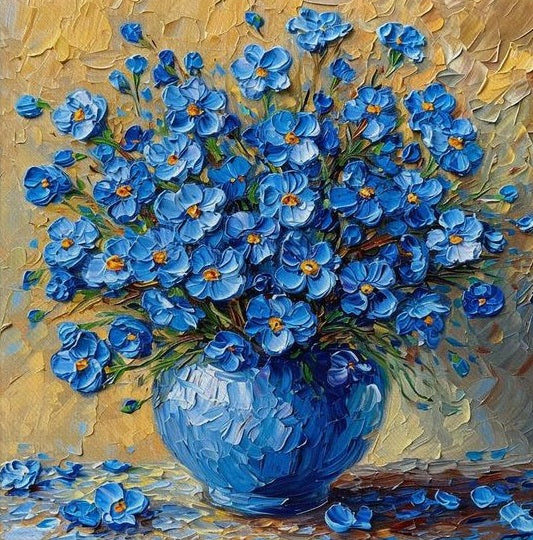 Paint by Numbers Kit Blue Flowers