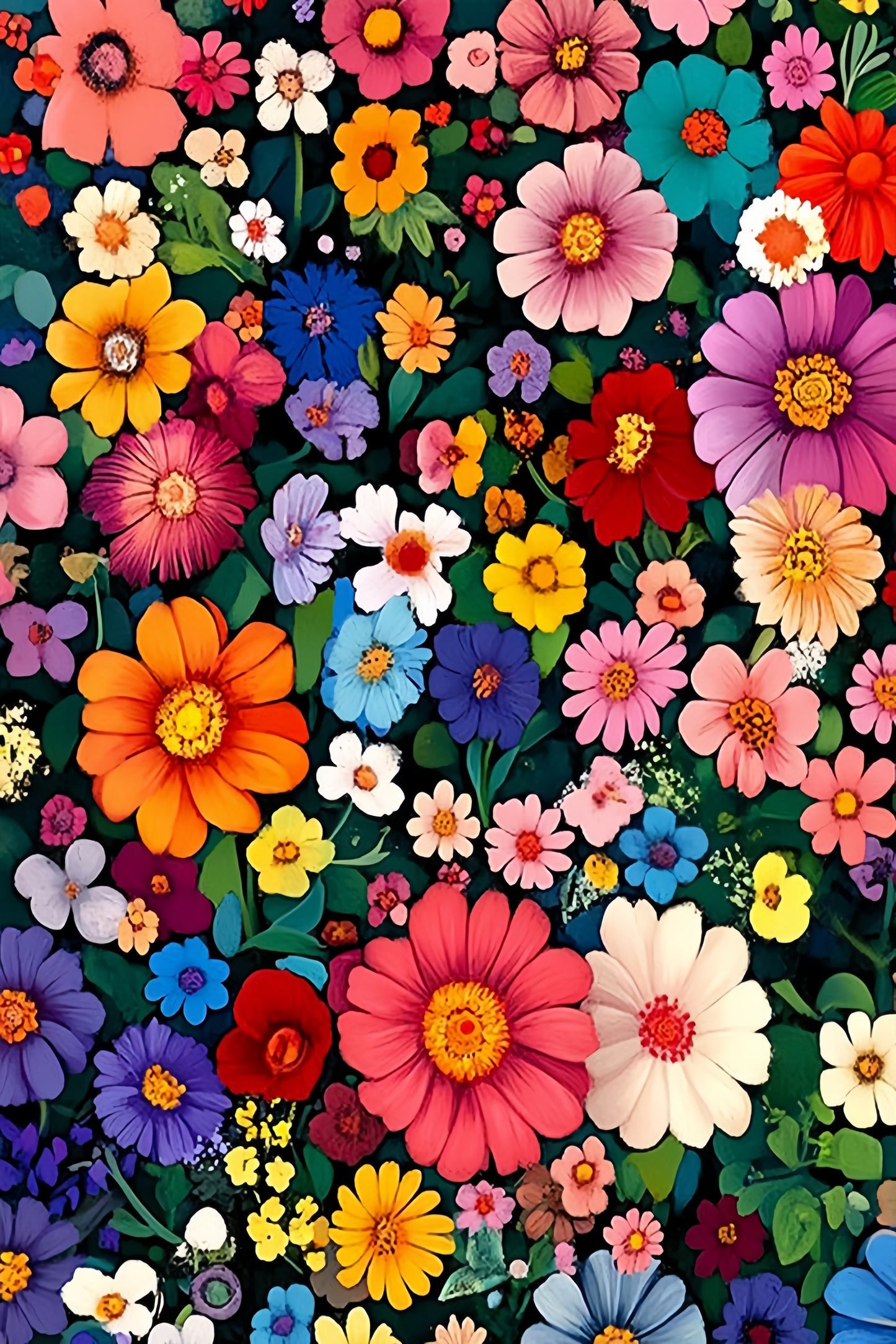 Paint by Numbers Kit Colored Flowers