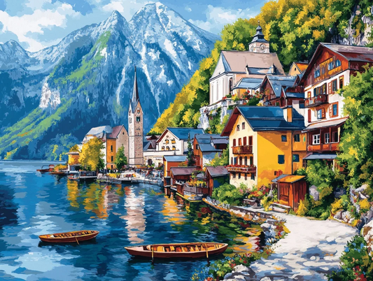 Paint by Numbers Kits Seaside Town