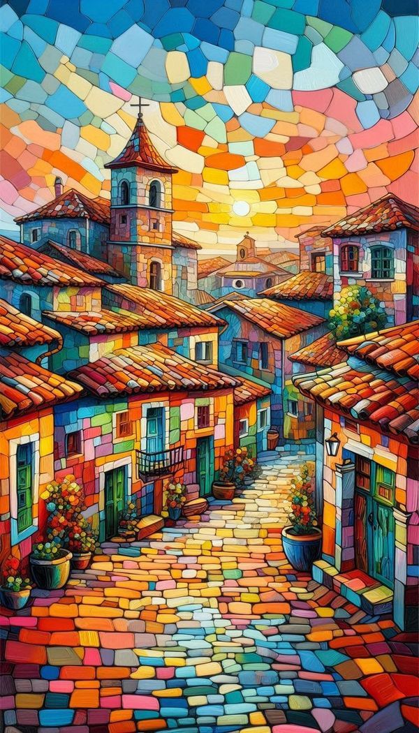 Paint by Numbers Kit Colorful Town