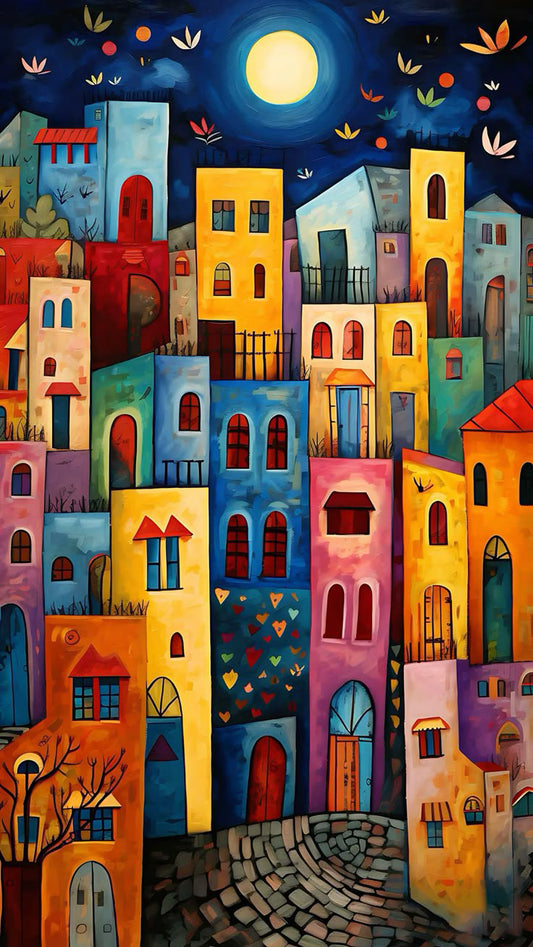 Paint by Numbers Kit Colorful Town