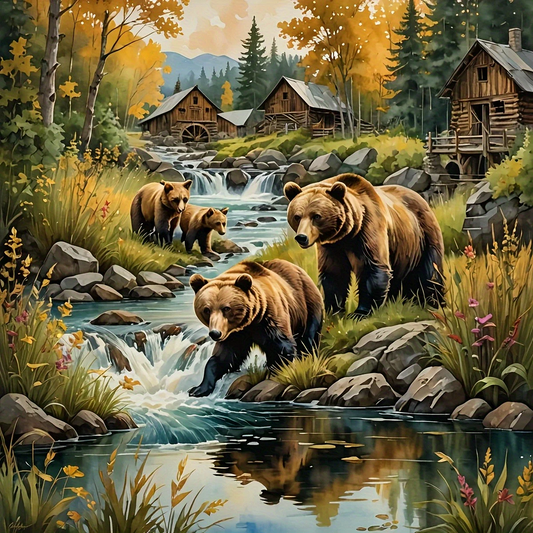 Paint by Numbers Kit Bear In The Forest