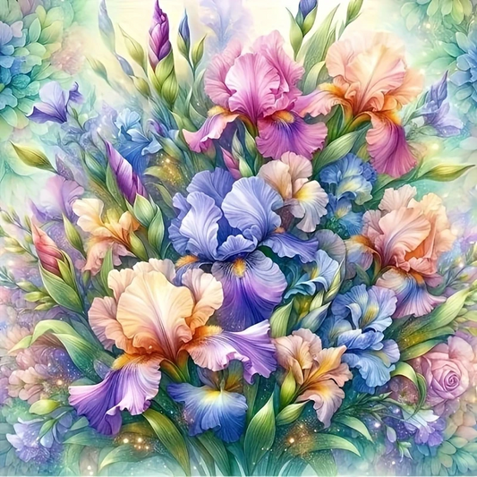 Paint by Numbers Kit Colored Flowers