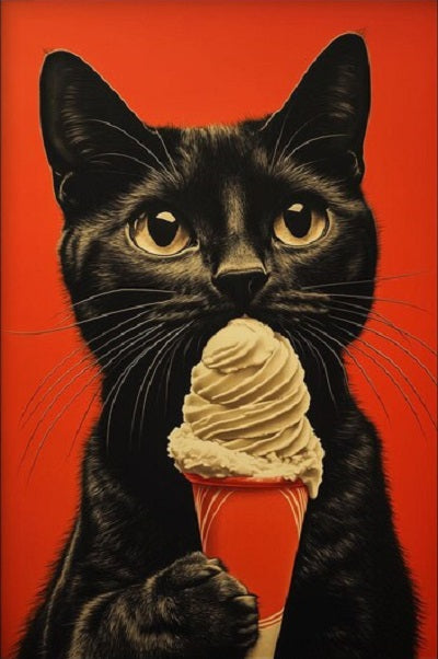 Paint by Numbers Kit Kitten Eating Ice Cream