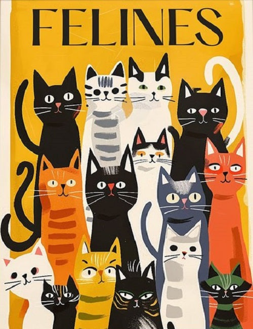 Paint by Numbers Kits Cat Poster