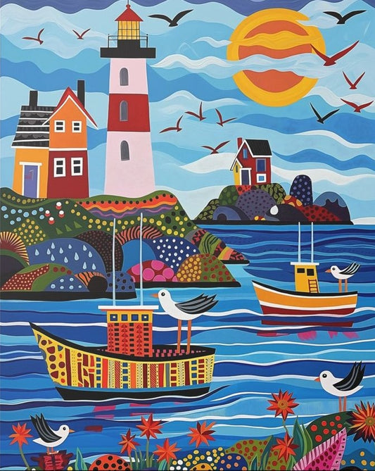 Paint by Numbers Kits Abstract Seaside Landscape