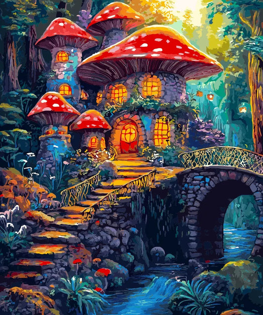 Paint by Numbers Kits Mushroom House