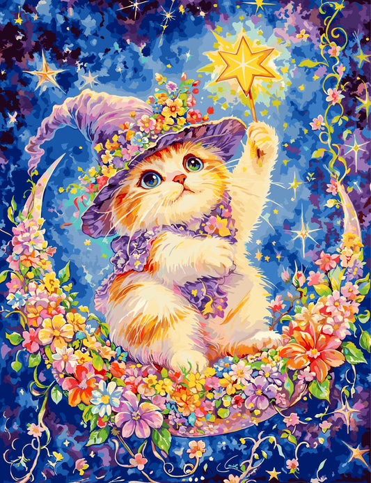 Paint by Numbers Kits Witch Kitten