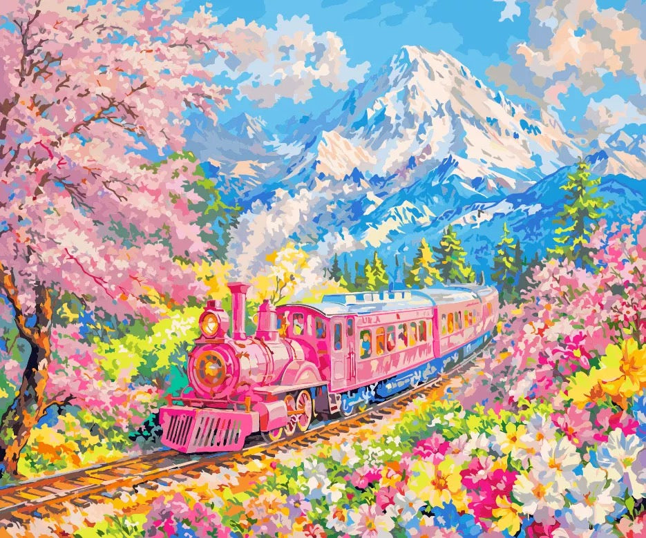 Paint by Numbers Kits Pink Train