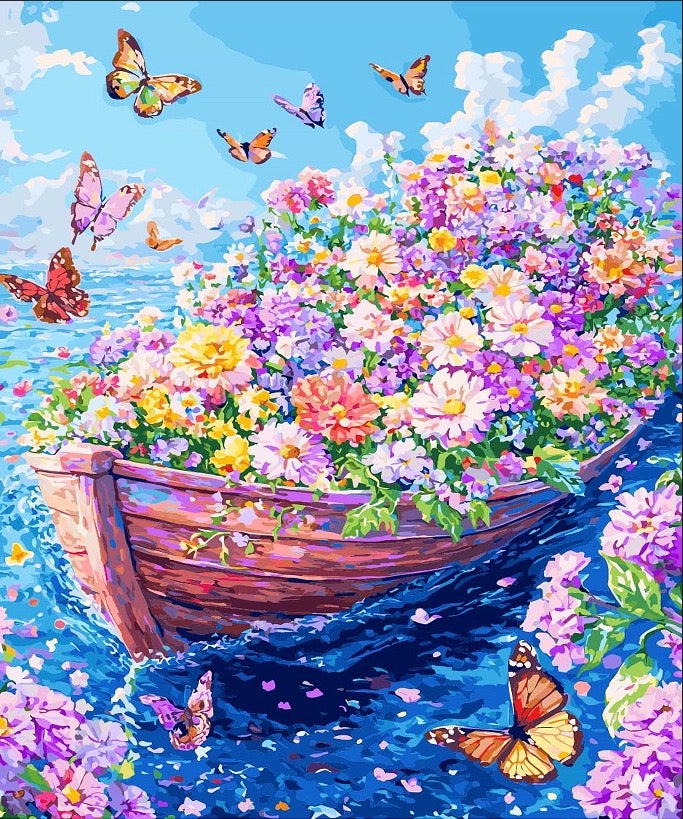 Paint by Numbers Kits Flower Boat