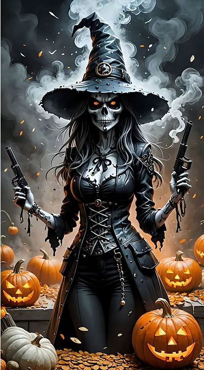 Paint by Numbers Kit Horror Witch