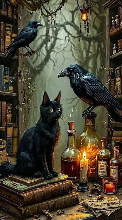 Paint by Numbers Kit Cat and Crow