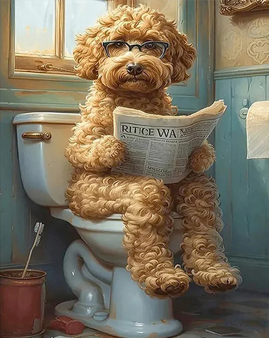 Paint by Numbers Kits Dog Reading Newspaper