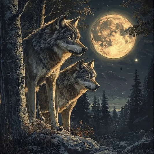 Paint by Numbers Kit Two Wolves