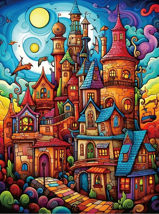Paint by Numbers Kits Abstract Colorful House