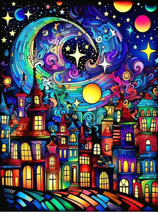 Paint by Numbers Kits Colorful Abstract House