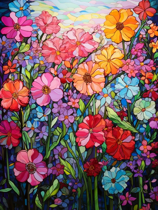 Paint by Numbers Kits Colored Flowers