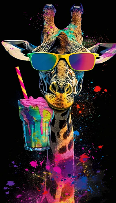 Paint by Numbers Kit Abstract Colorful Giraffe