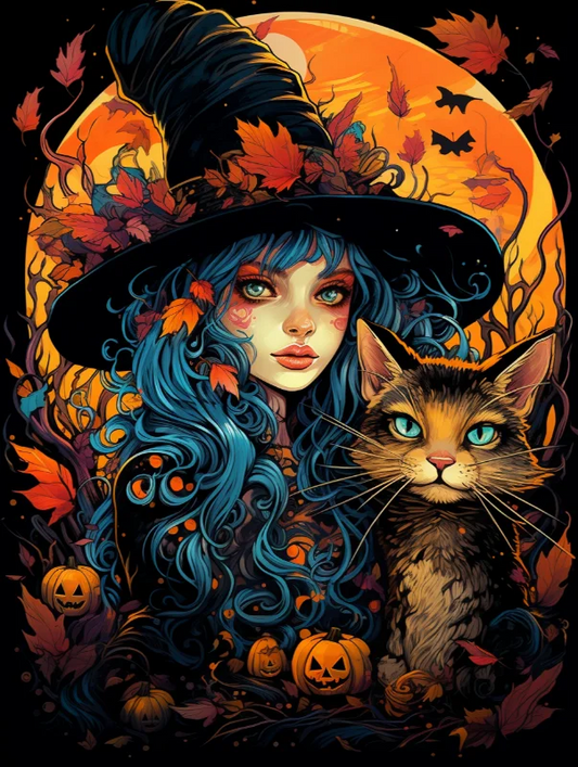 Paint by Numbers Kits Witch And Cat