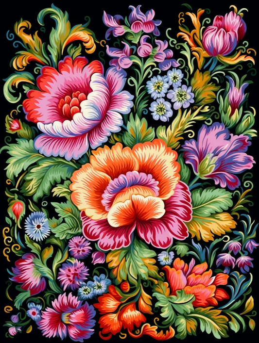 Paint by Numbers Kits Colored Flowers