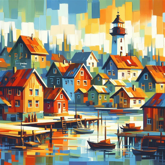 Paint by Numbers Kit Colourful Houses
