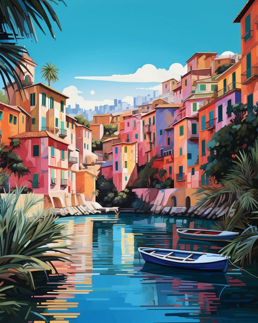 Paint by Numbers Kits Colourful Towns