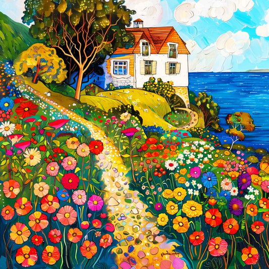 Paint by Numbers Kit Seaside House
