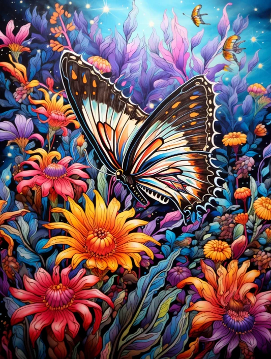 Paint by Numbers Kits Flower and Butterfly