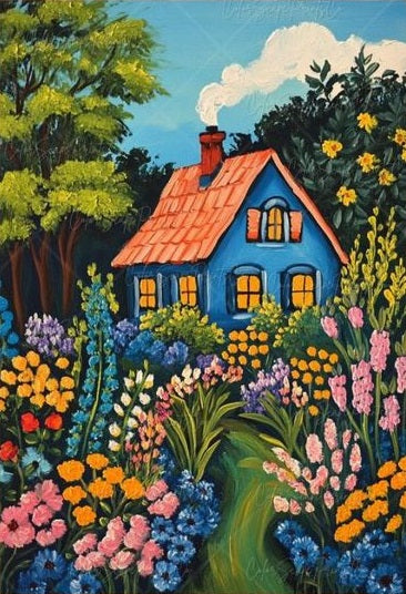 Paint by Numbers Kit Garden House