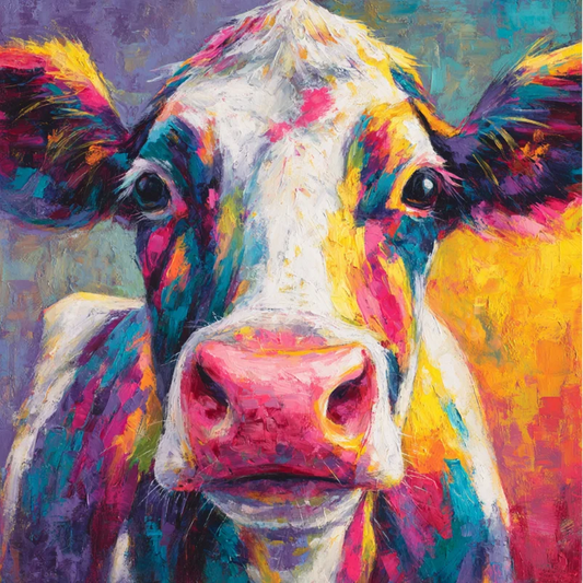 Paint by Numbers Kit Abstract Coloured Cow