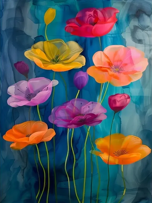 Paint by Numbers Kits Abstract Colourful Flowers