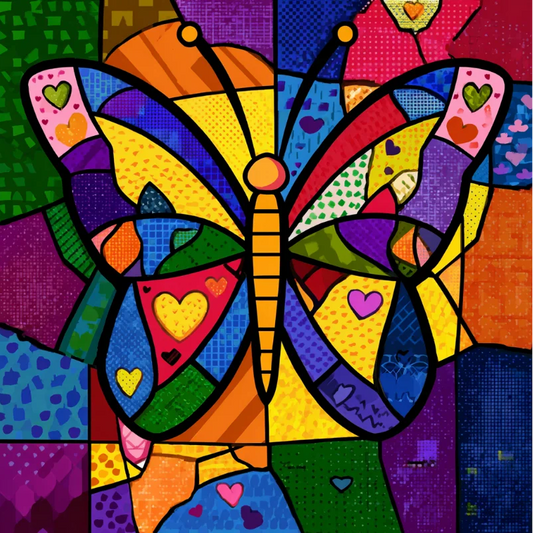 Paint by Numbers Kit Abstract Colourful Butterfly
