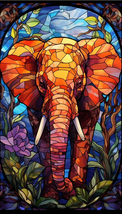 Paint by Numbers Kit Abstract Colourful Elephant