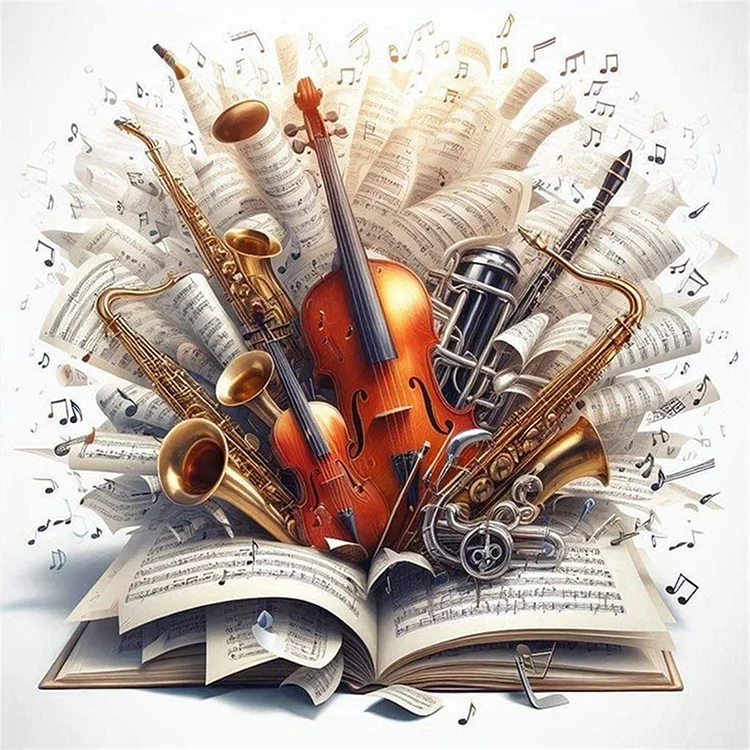 Paint by Numbers Kit Books and Musical Instruments