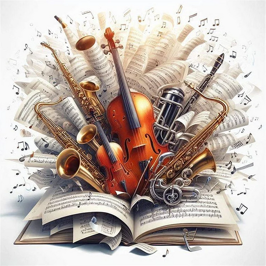 Paint by Numbers Kit Books and Musical Instruments
