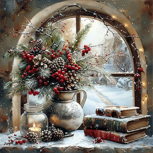 Paint by Numbers Kit Christmas Window
