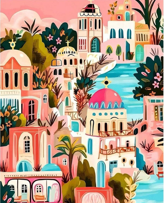 Paint by Numbers Kits Small Town Scenery