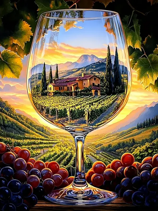 Paint by Numbers Kits Abstract Wine Glass Landscape