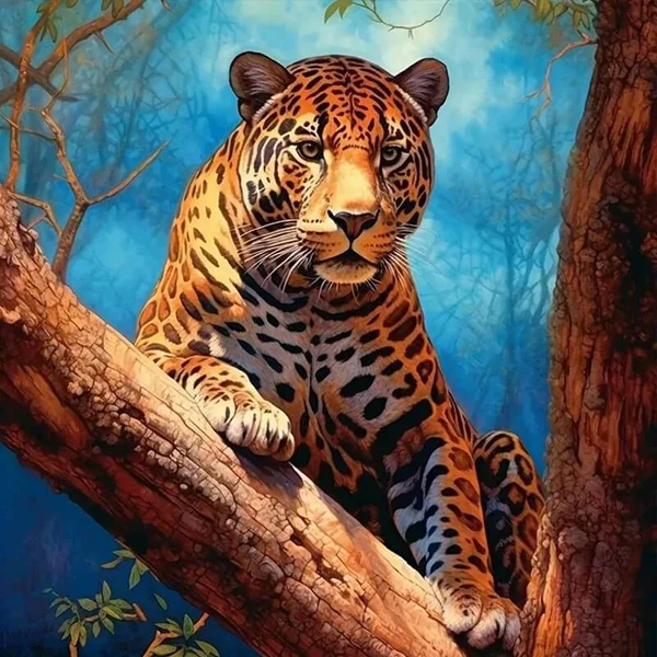 Paint by Numbers Kit Leopard On The Tree