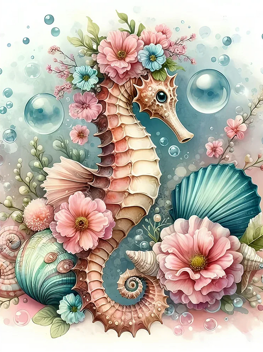Paint by Numbers Kits Pink Seahorse